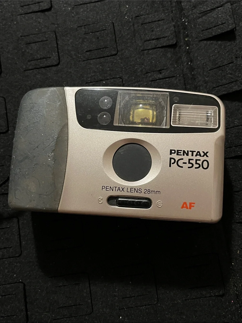 Pentax PC-550 Compact Film Camera in Silver and Black